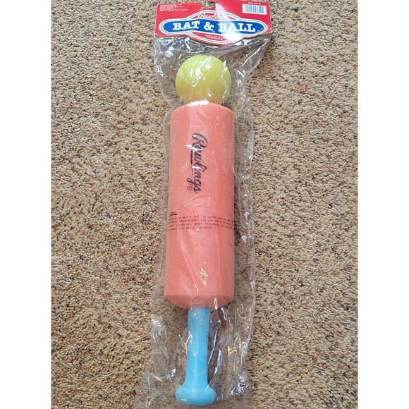Vintage NIP 1988 Rawlings Bat And Ball  Set Foam Baseball Game RARE FIND - Picture 1 of 7